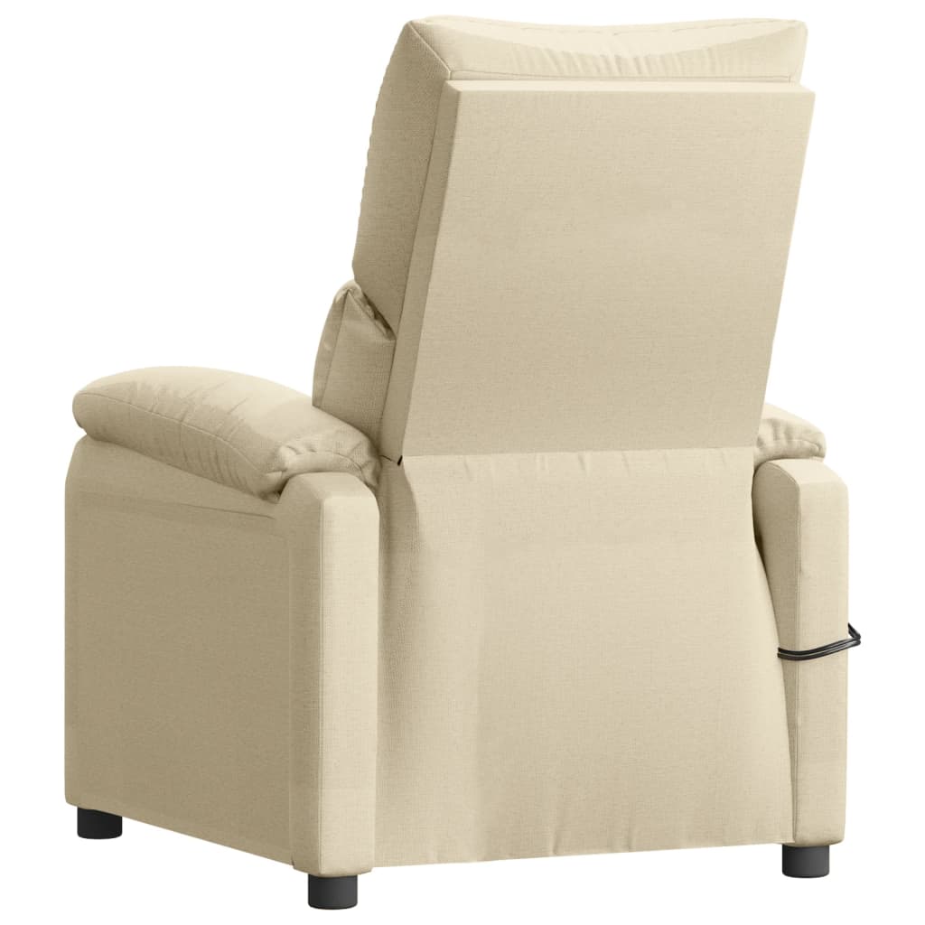 Fauteuil électrique de massage Crème Tissu vidaXL - 6