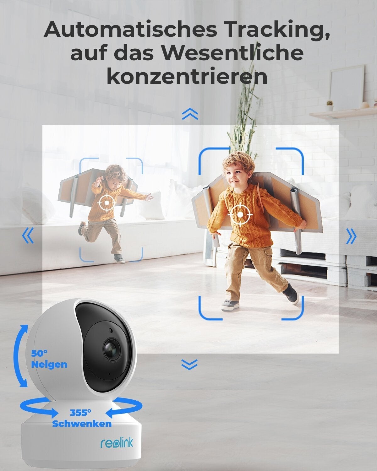Caméra de surveillance 2K WiFi PT interieure filaire, Reolink E1 Pro, 2Pack - 8