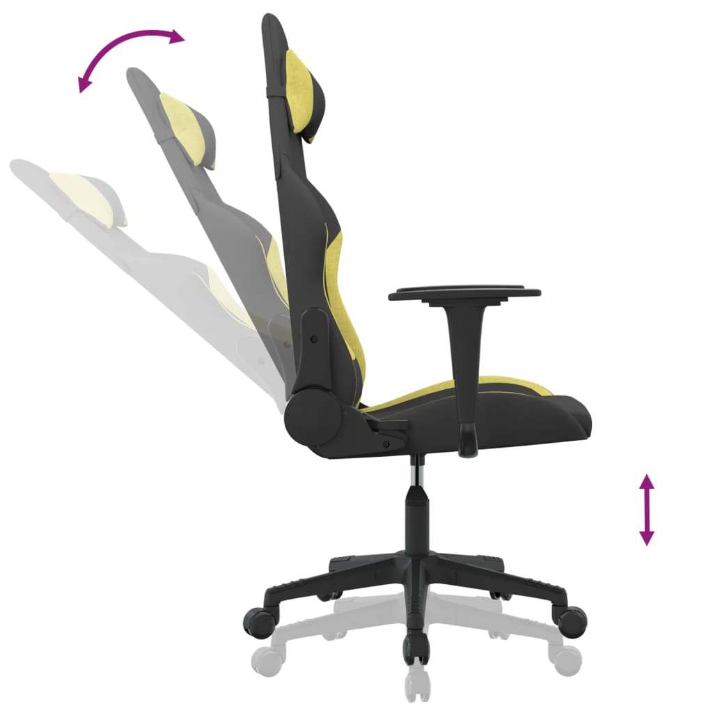 Chaise gaming - Chaise de jeu - Fauteuil Gaming - Chaise de Bureau d'ordinateur Noir et vert clair Tissu543213 - 6