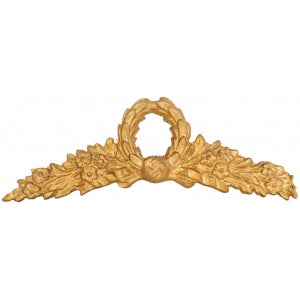 Confezione da 4 appliques intagliate in legno, 16 x 3 cm, decorazione
