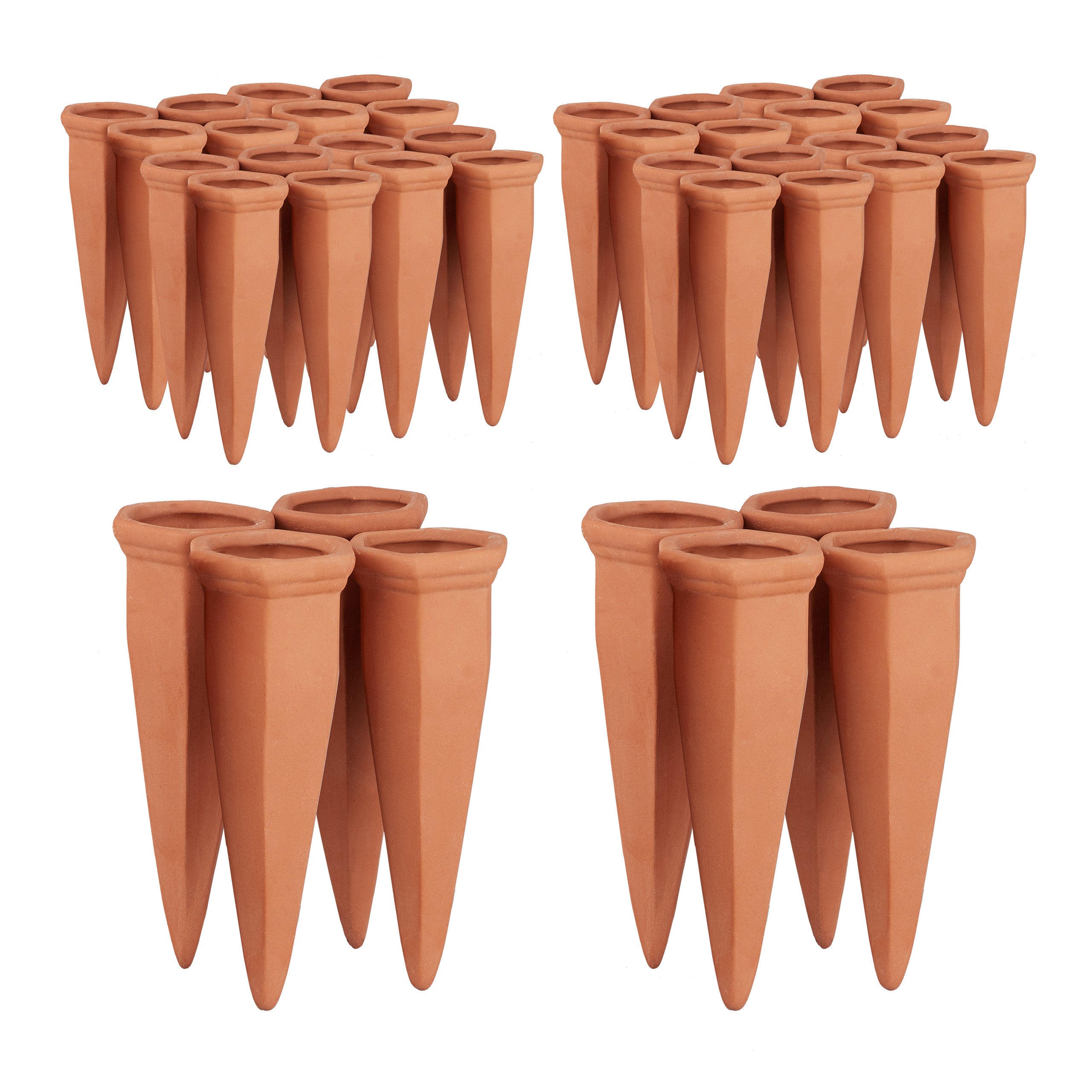 4 Cônes D'Arrosage En Terre Cuite - Système Goutte-à-Goutte Pour Plantes - Bouteilles 1,5L
