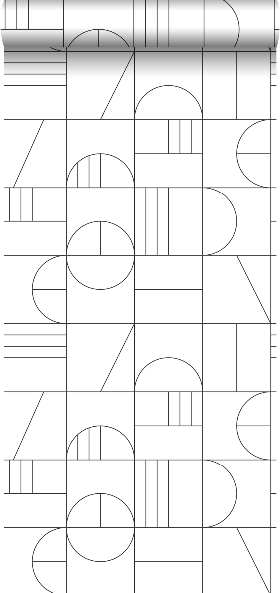 Tapeta motyw art déco białymIczarnym - 53 cm x 10.05 m - ESTAHOME