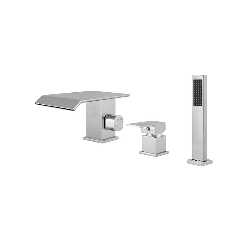 BATERIA WANNOWA 3-OTWOROWA NAWANNOWA STOJĄCA CHROM