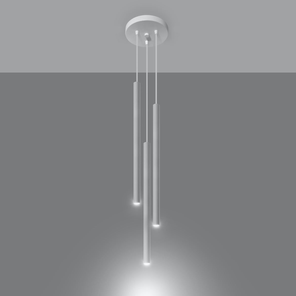 Lampa wisząca BRILL 3P biała LED 3000K - 20x20x90cm Sollux
