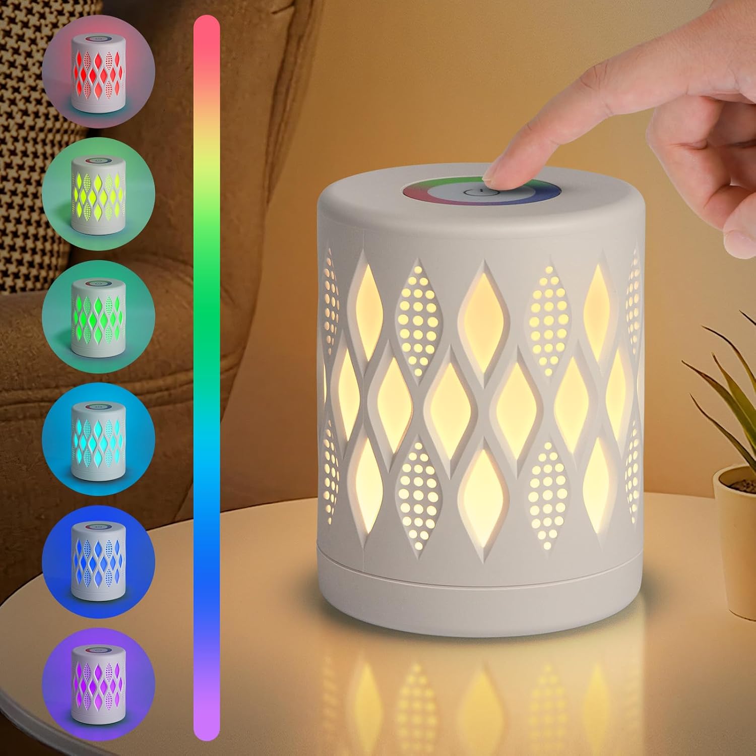 Ściemniana dotykowa lampka nocna lampka nocna dla dzieci z ciepłym światłem zmieniającymi się kolorami RGB ładowana przez USB lampka stołowa sypialni