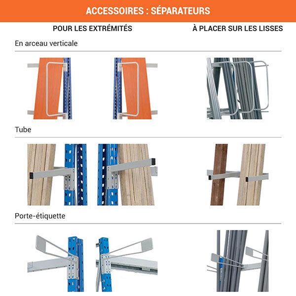 Rayonnage vertical 1 cotés - Élément suivant - 2500x1800x600mm - Utilisable uniquement avec un module de départ - RAYOVERT/1C/1534/S - 6