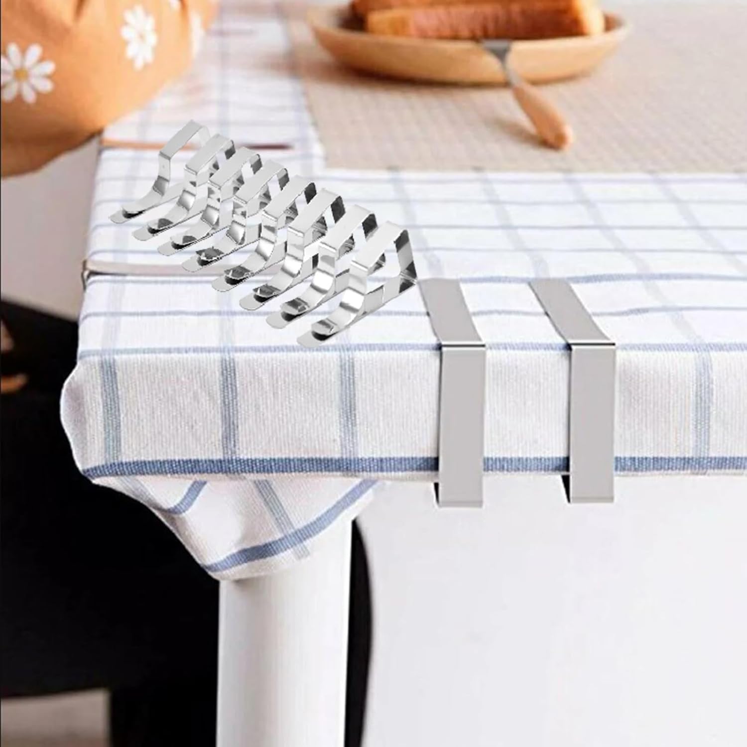 Lot De 24 Pinces à Nappe En Acier Inoxydable - Pour Tables Jusqu'à 1,8 Cm D'épaisseur, Fixation Solide, Usage Intérieur/extérieur - 4