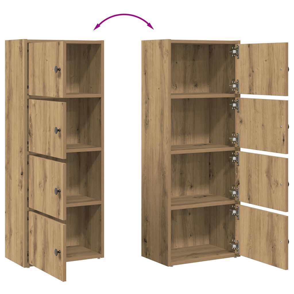 Bibliothèque pour Bureau en Bois Marron H. 102 x l. 40 x P. 24 cm - 8