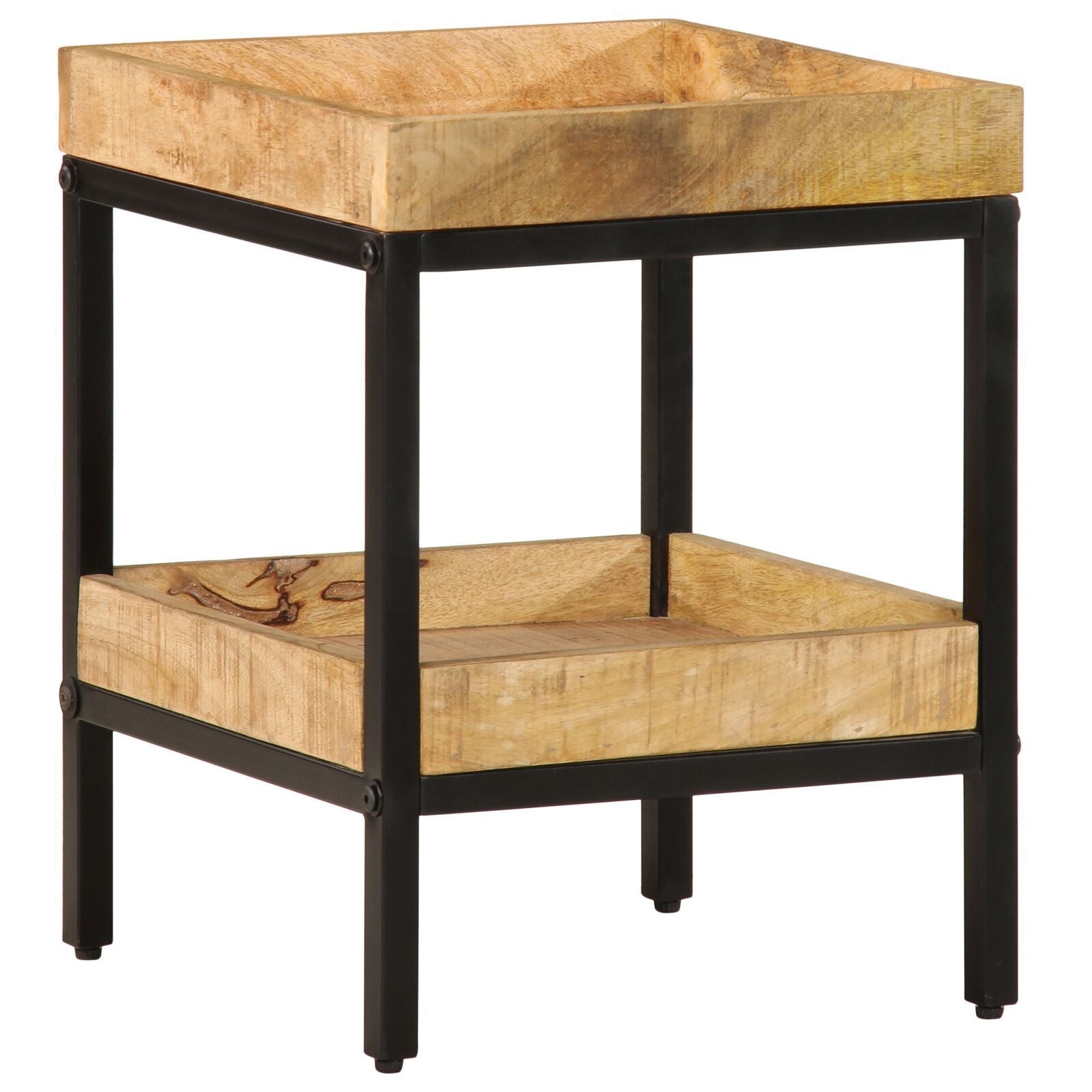 Stolik boczny z półką Brązowy 35 x 35 x 45 cm Drewno z mango vidaXL