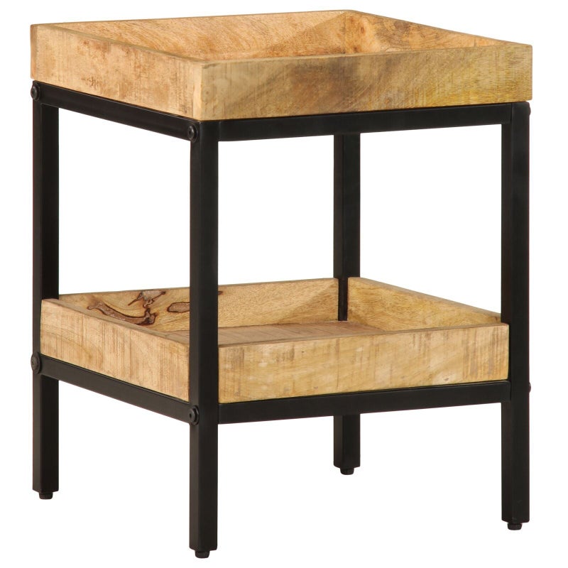 Stolik boczny z półką Brązowy 35 x 35 x 45 cm Drewno z mango vidaXL