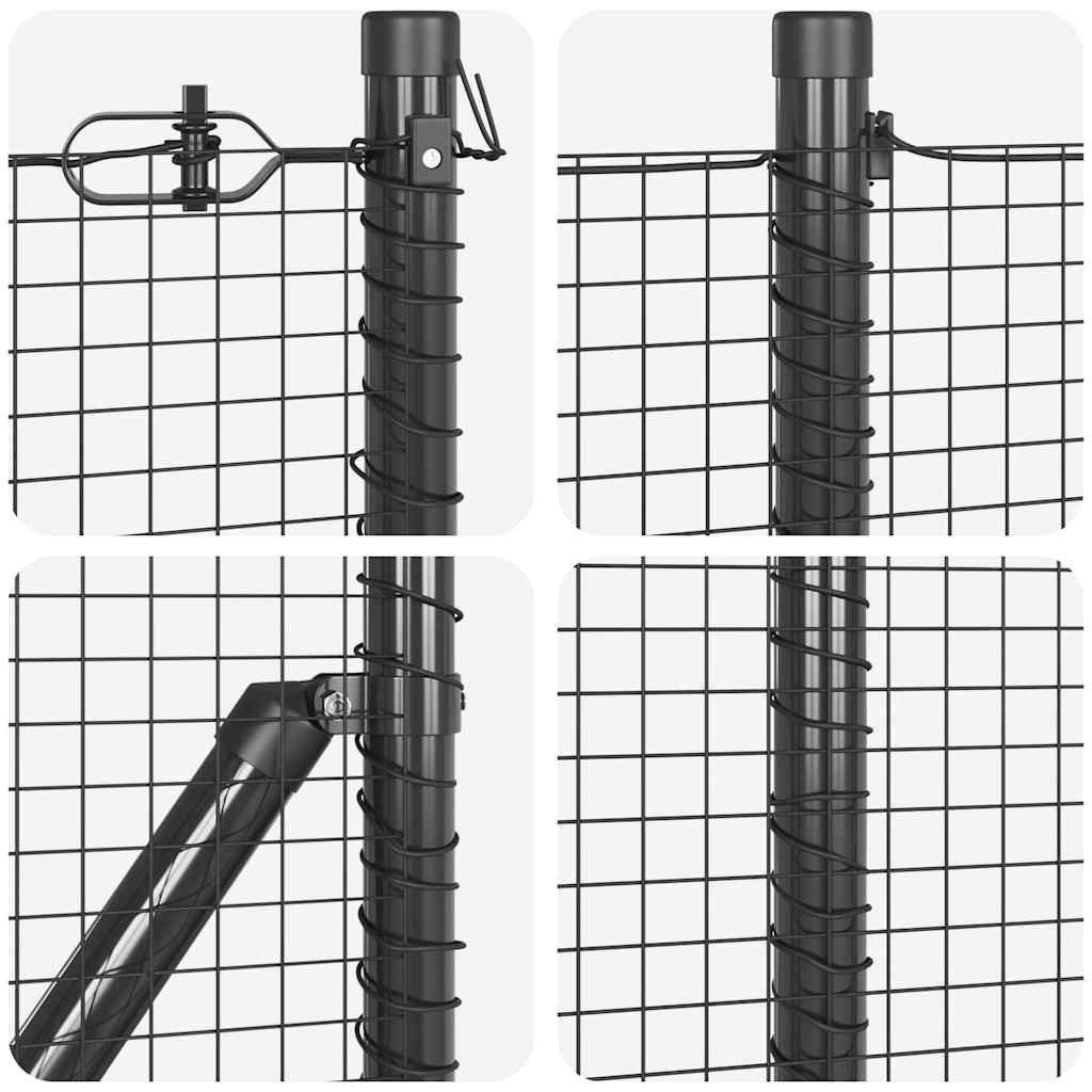 Clôture en acier gris avec poteaux 0,5 x 10 m - COMFORTXL - 8