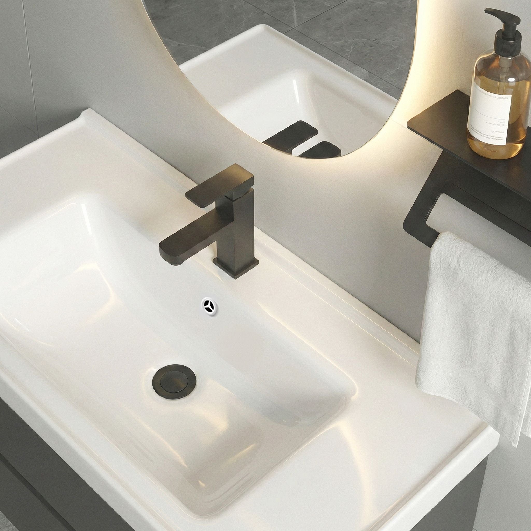 Rea Set Mobilier De Baie Cu Lavoar Toledo 60cm Grey | Leroy Merlin