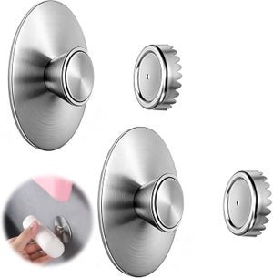 Lot 3 Porte-Savons Aimantés Magnétiques Avec Ventouses - Porte-Savon Douche INOX Sans Perçage, Économiseur De Savon