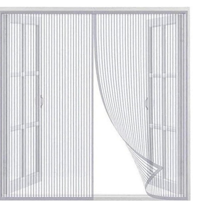 Zasłony, Samouszczelniające się magnetyczne zasłony, Drzwi ekranowe, Przyjazne dla zwierząt i dzieci, Rozmiar 80*120cm, Biały