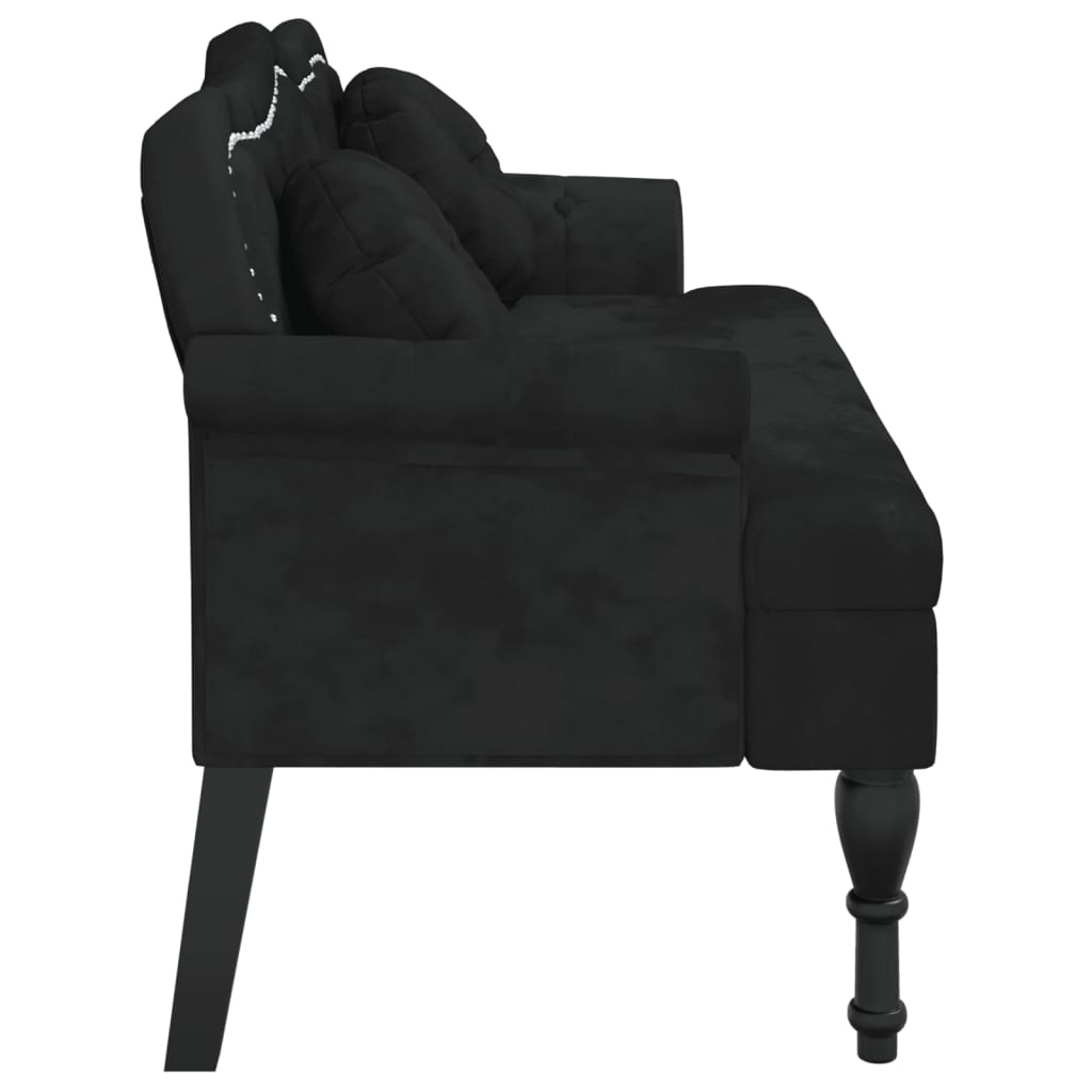 Maison Exclusive - Banc avec coussins Noir 120,5x65x75 cm Velours - 4