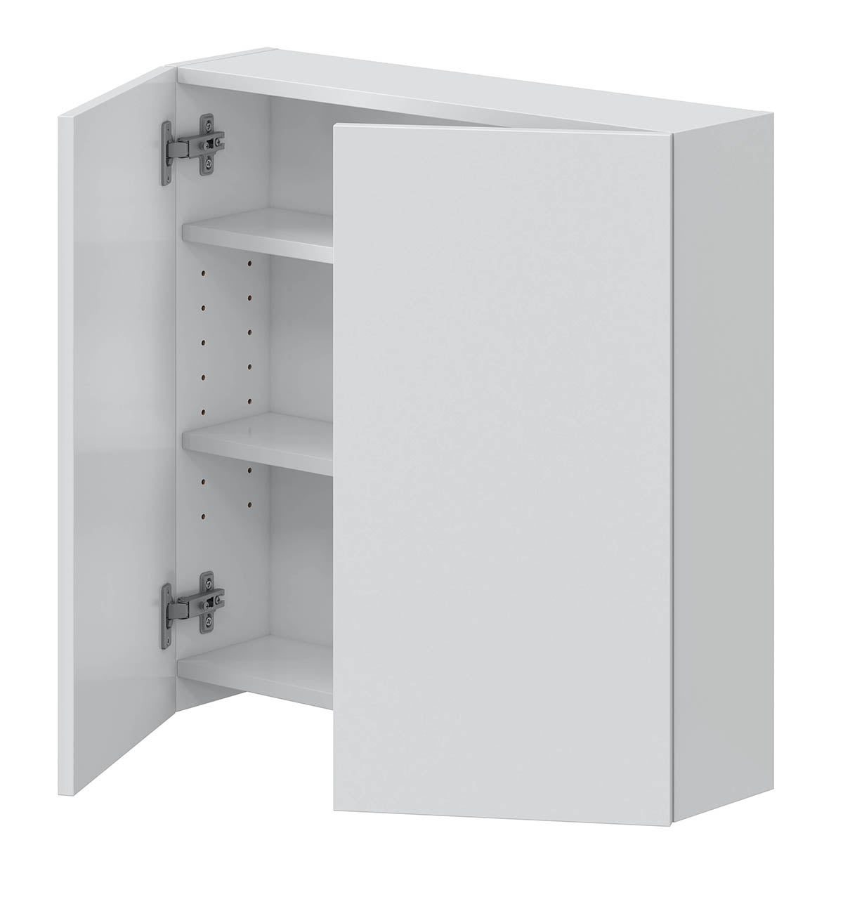 Armoire suspendue de salle de bain 60 cm avec 2 portes coloris blanc - Longueur 60 x Profondeur 16 x Hauteur 60 cm - 4