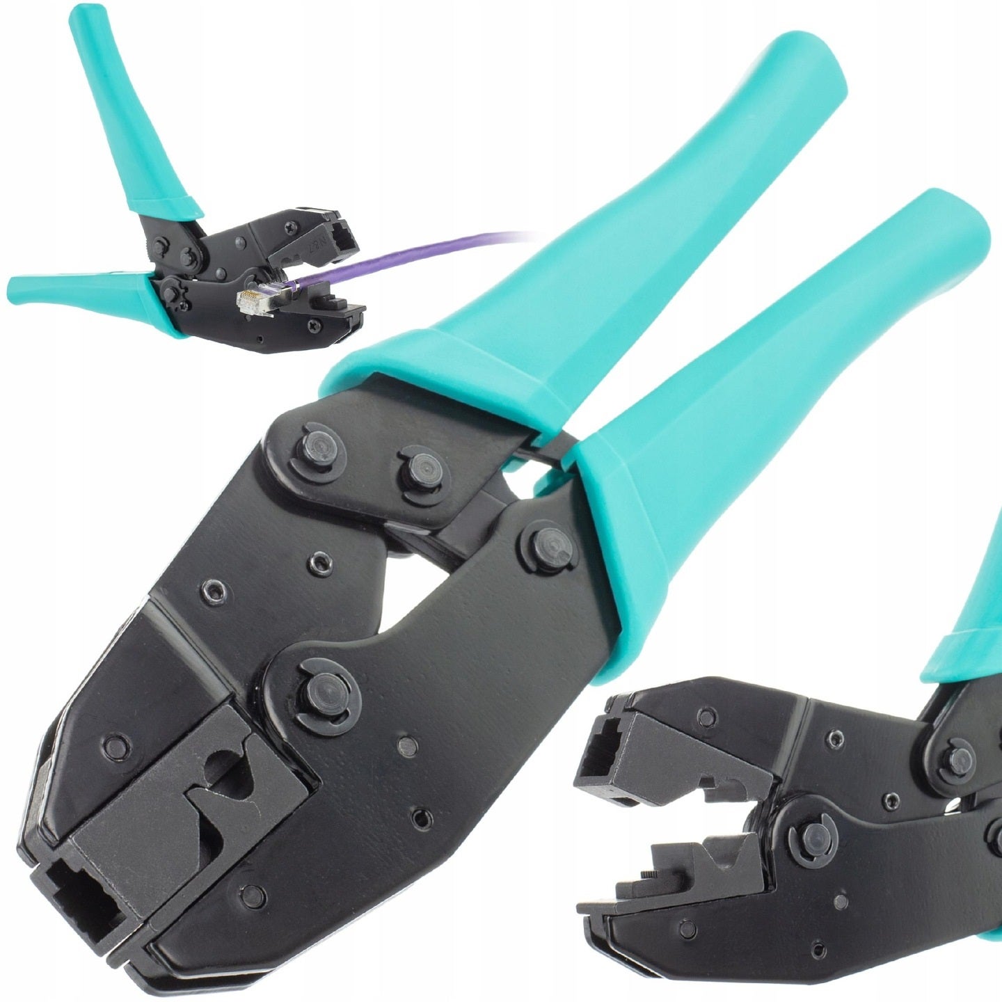 NEKU Zaciskarka wtyków RJ45 8P8C UTP FTP kat.5e kat.6 kat.6A kat.7