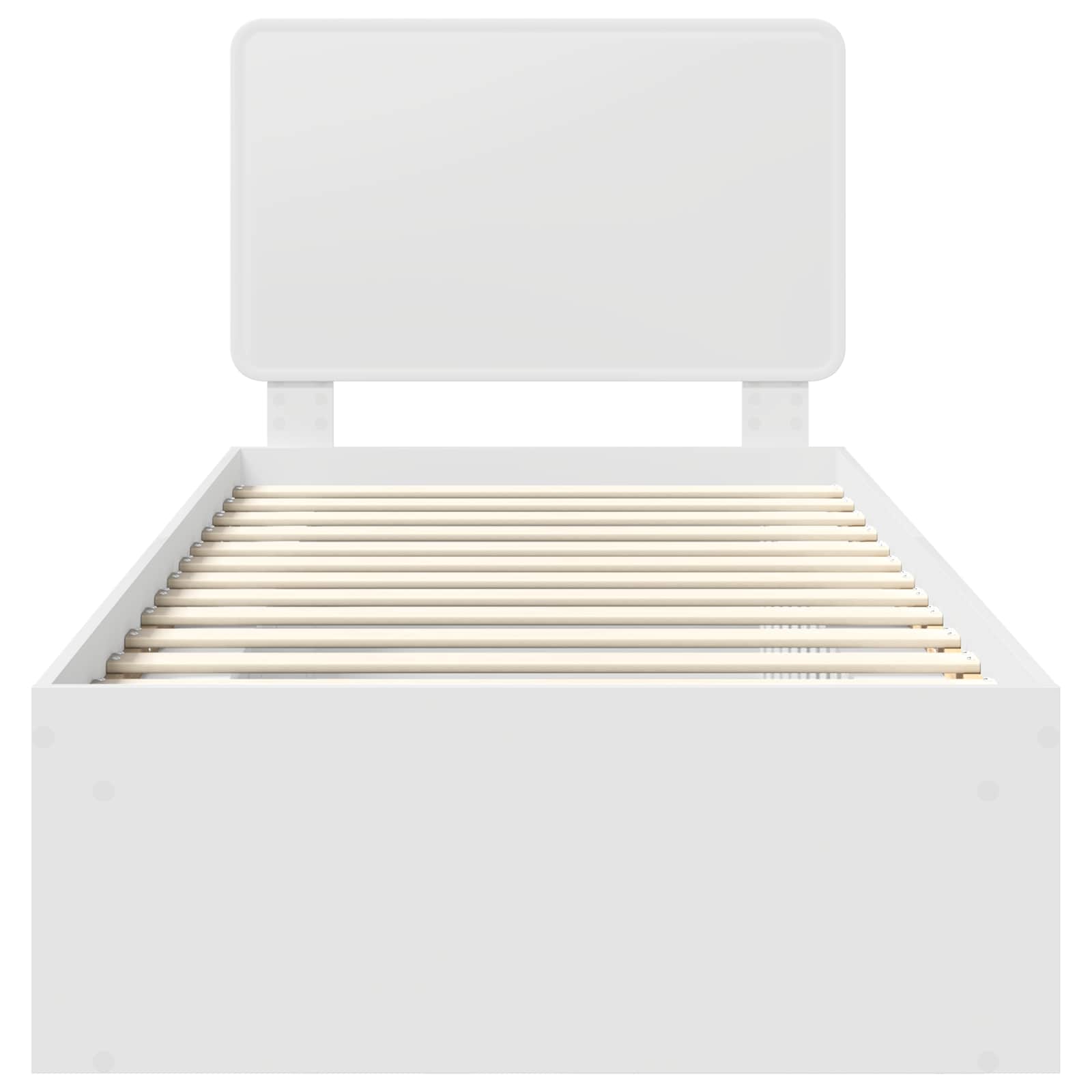 Cadre de lit blanc 75 x 190 cm pin massif - 7