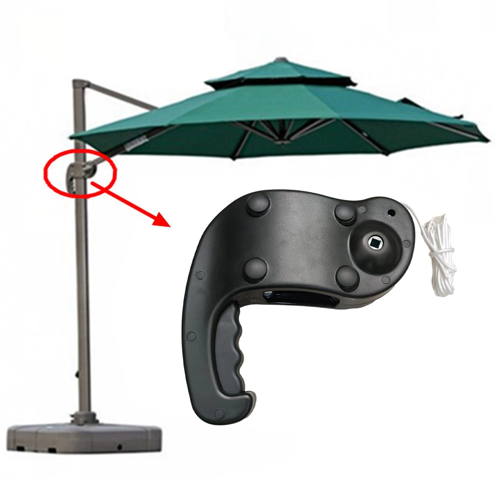 Accessoires de parasol de terrasse Stable Réglable Durable Détachable Robuste Support de Parasol Pièces de Parasol pour Terrasse Jardin Plage Cour - 3