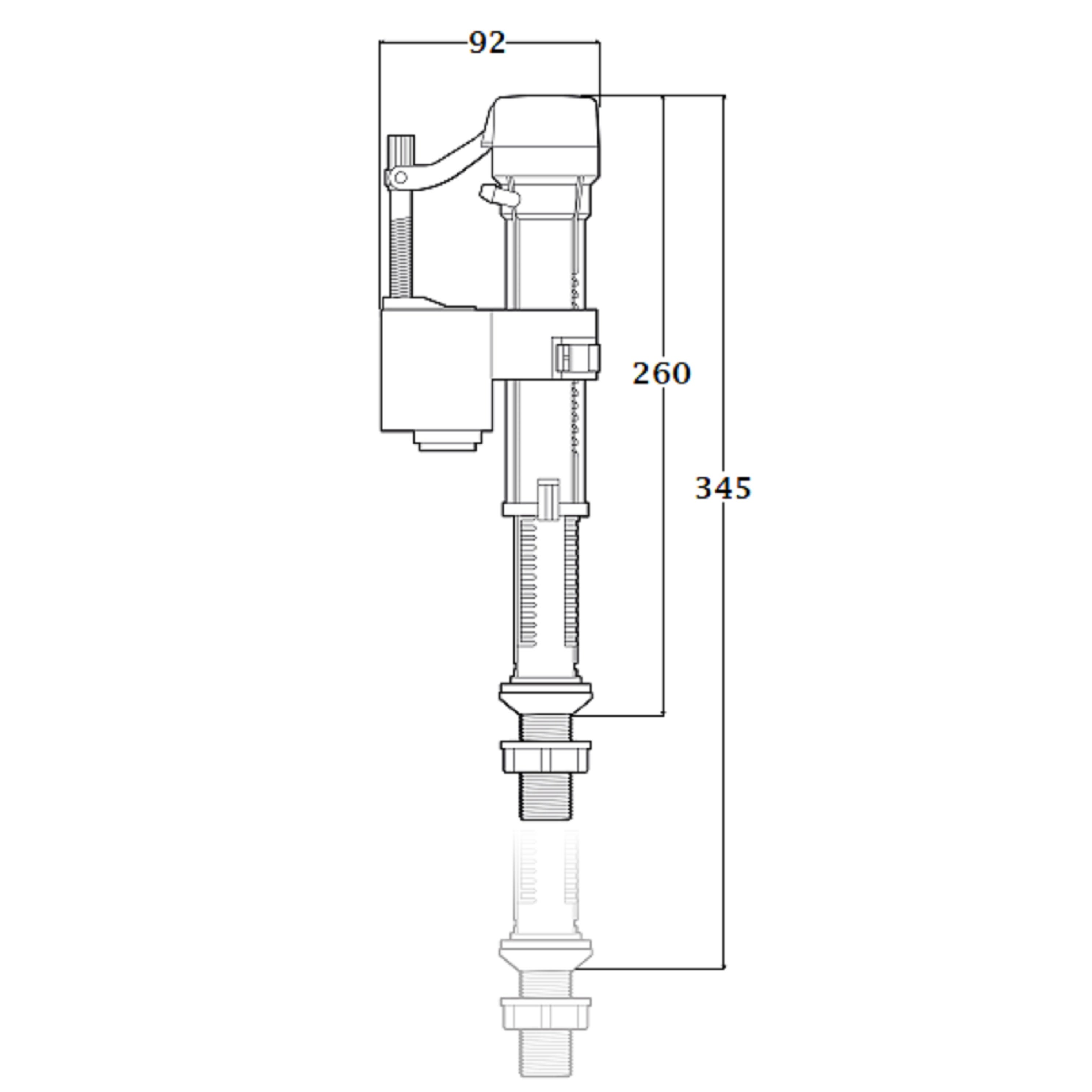 Robinet Flotteur WC Arrivée Verticale par le bas Mâle 12x17 (3/8) NOYON & THIEBAULT - 4