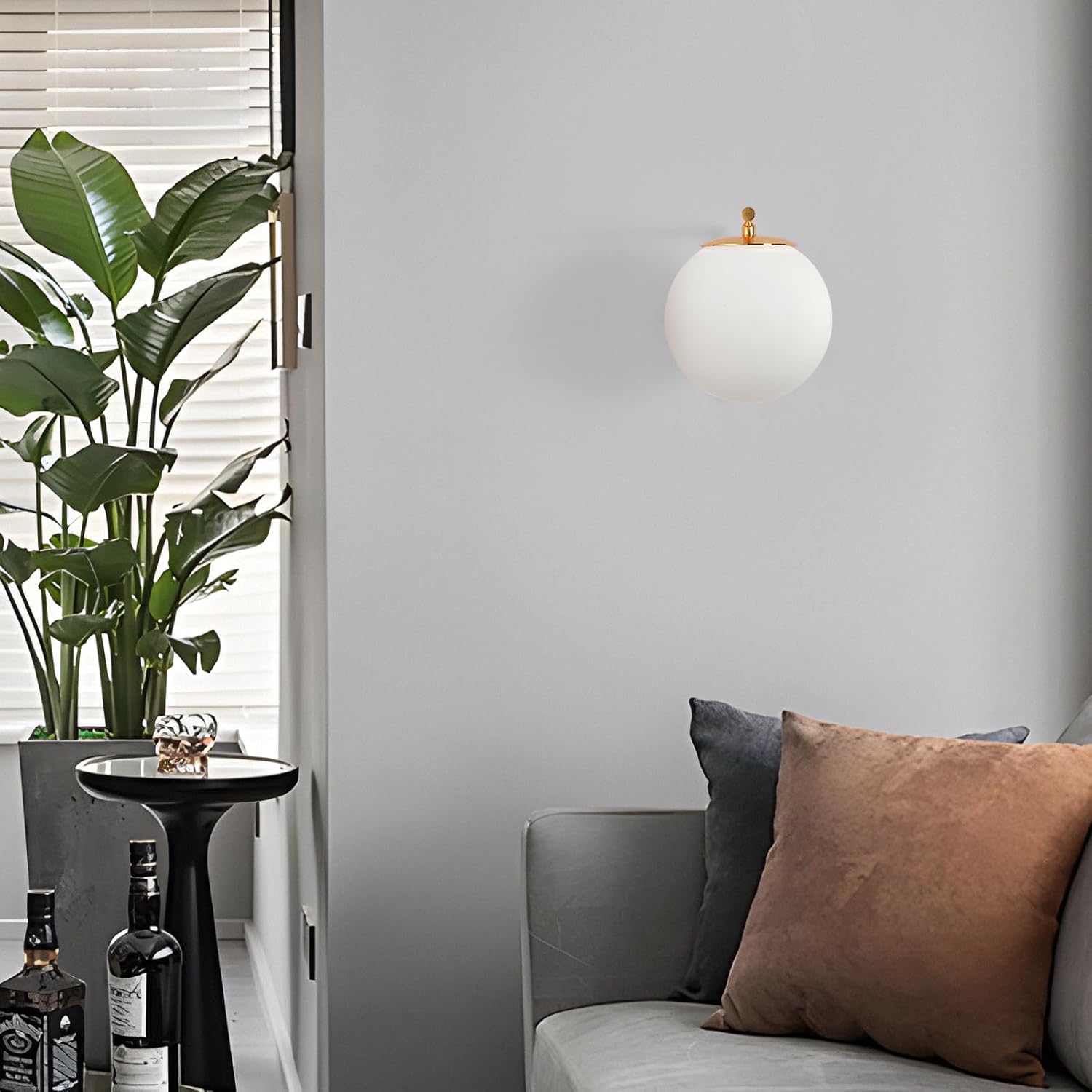 Applique Murale Intérieure, E27 Lampe Murale Moderne avec Abat-jour en Verre, Art Déco Applique Doré Vintage pour Chambre Salon Cuisine Couloir - 8