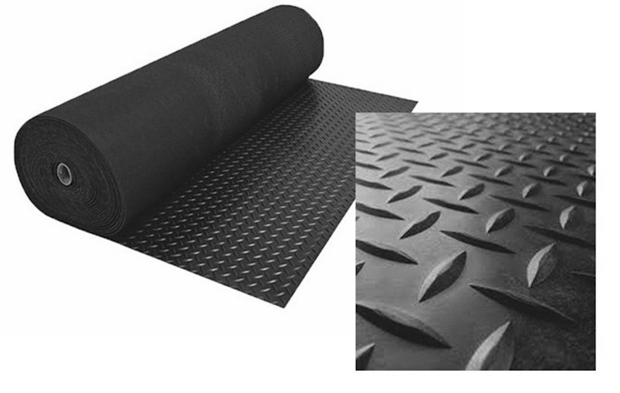Suelo Goma| Composición 100% Caucho| Suelo Caucho| Suelo PVC| Suelo Protector| Diseño Estrias Negro| Grosor 3MM| Medida 140X250CM - 4