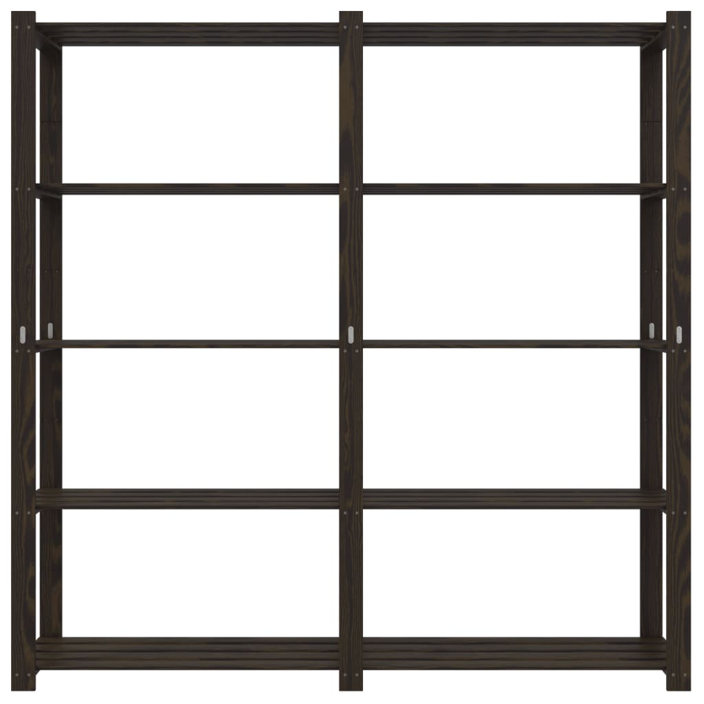 Support de rangement à 5 niveaux noir 170x38x170 cm bois pin - 3