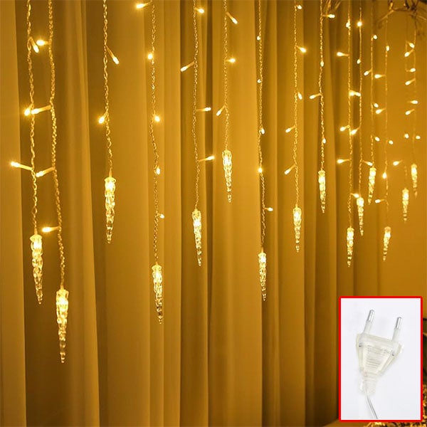 Światło o długości 4 m, lampa sopel lodu, lampka dekoracyjna na imprezę świąteczną, lampka sopel, kurtyna świetlna - 220 V