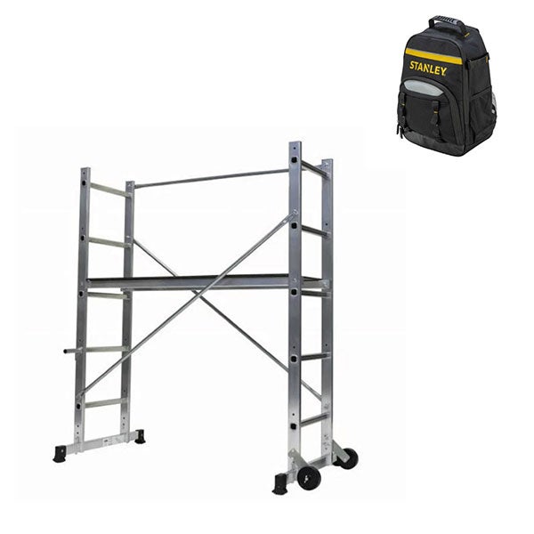 Echafaudage domestique : Hauteur de travail max 2.90m + Sac à dos de chantier - 205700-SAC
