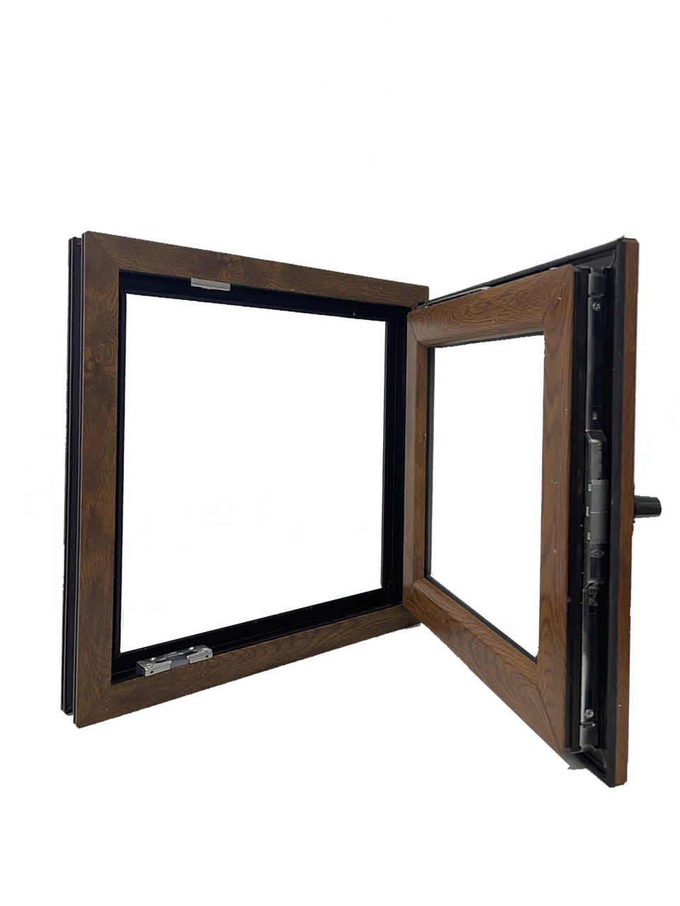 Ventana PVC 500x500 Roble Dorado Oscilobatiente Derecha Vidrio Mate - 2