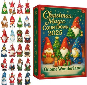 Calendrier De L’Avent 2026 - 24 Gnomes De Noël à Collectionner - Décoration Suspendue - Feutre, Bois, Coton - Idéal Sapin, Cheminée