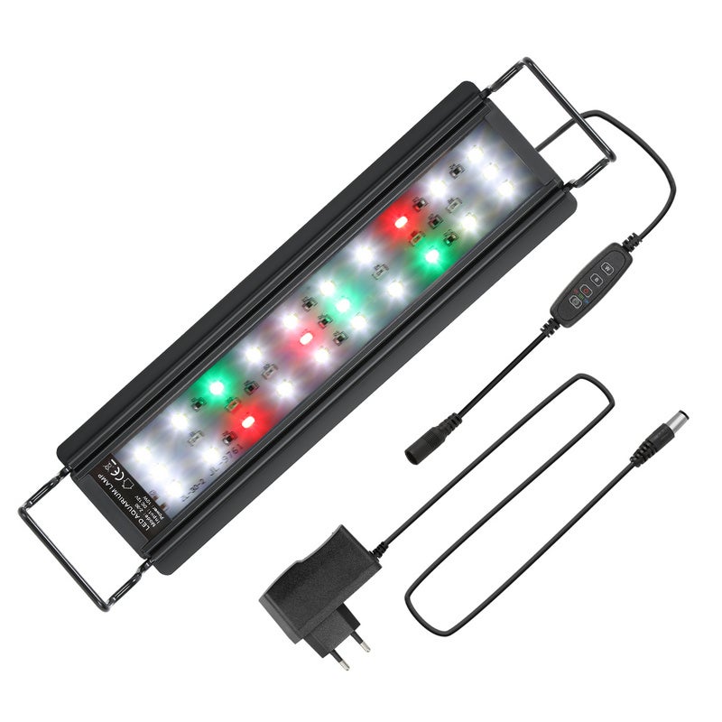 Luz LED Para Acuario 45cm - 18W, RGB+W, Temporizador 24/7, IP68, Ideal Para Plantas De Agua Dulce