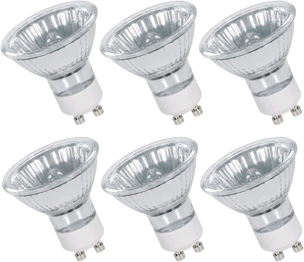 Żarówka halogenowa GU10 do reflektora - 50 W 230 V, 450 lm, biała ciepła, kąt wiązki 40°, możliwość ściemniania - Zestaw 6 sztuk
