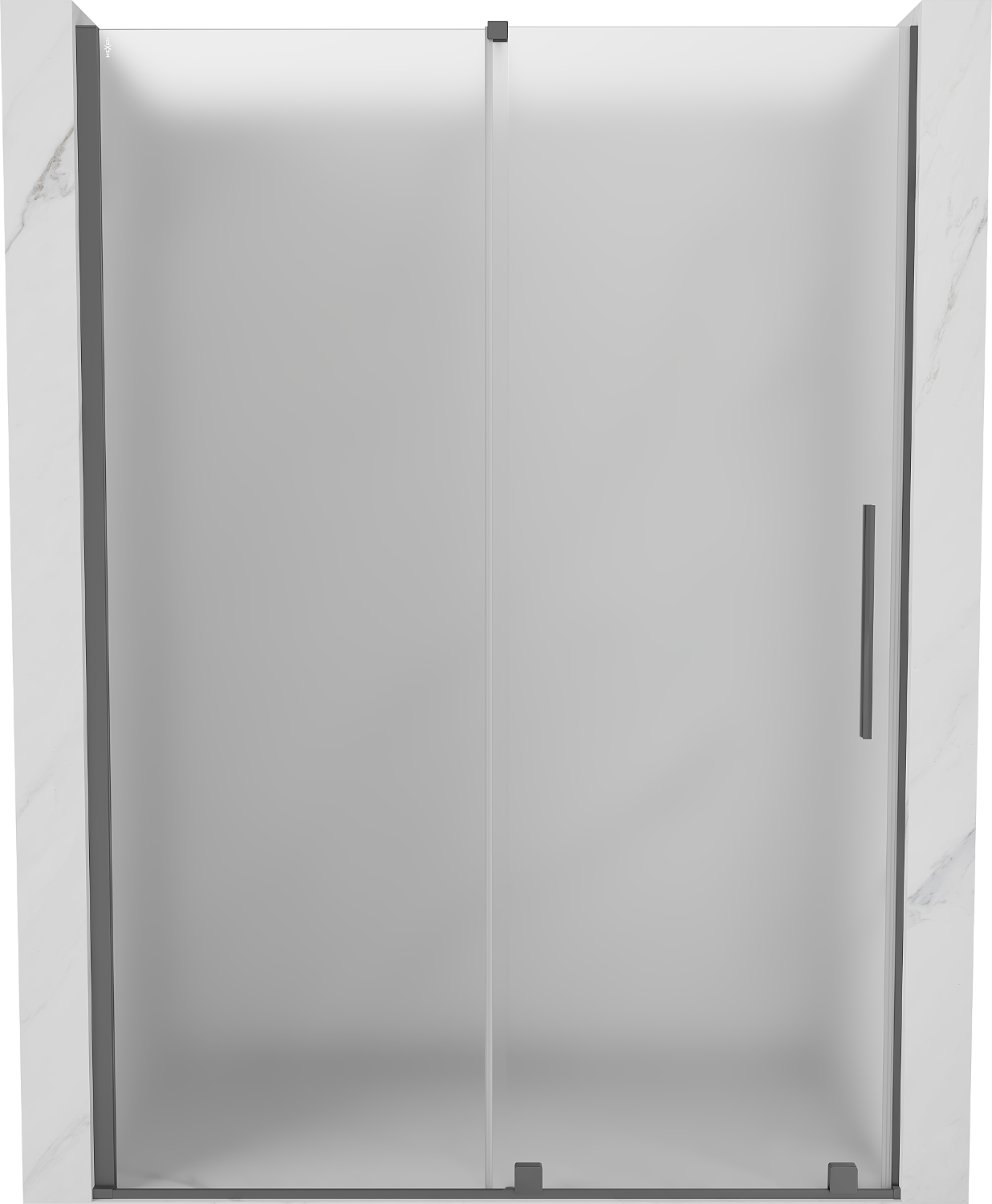 Mexen Velar drzwi prysznicowe rozsuwane 160 cm, szron, gun metal - 871-160-000-31-95
