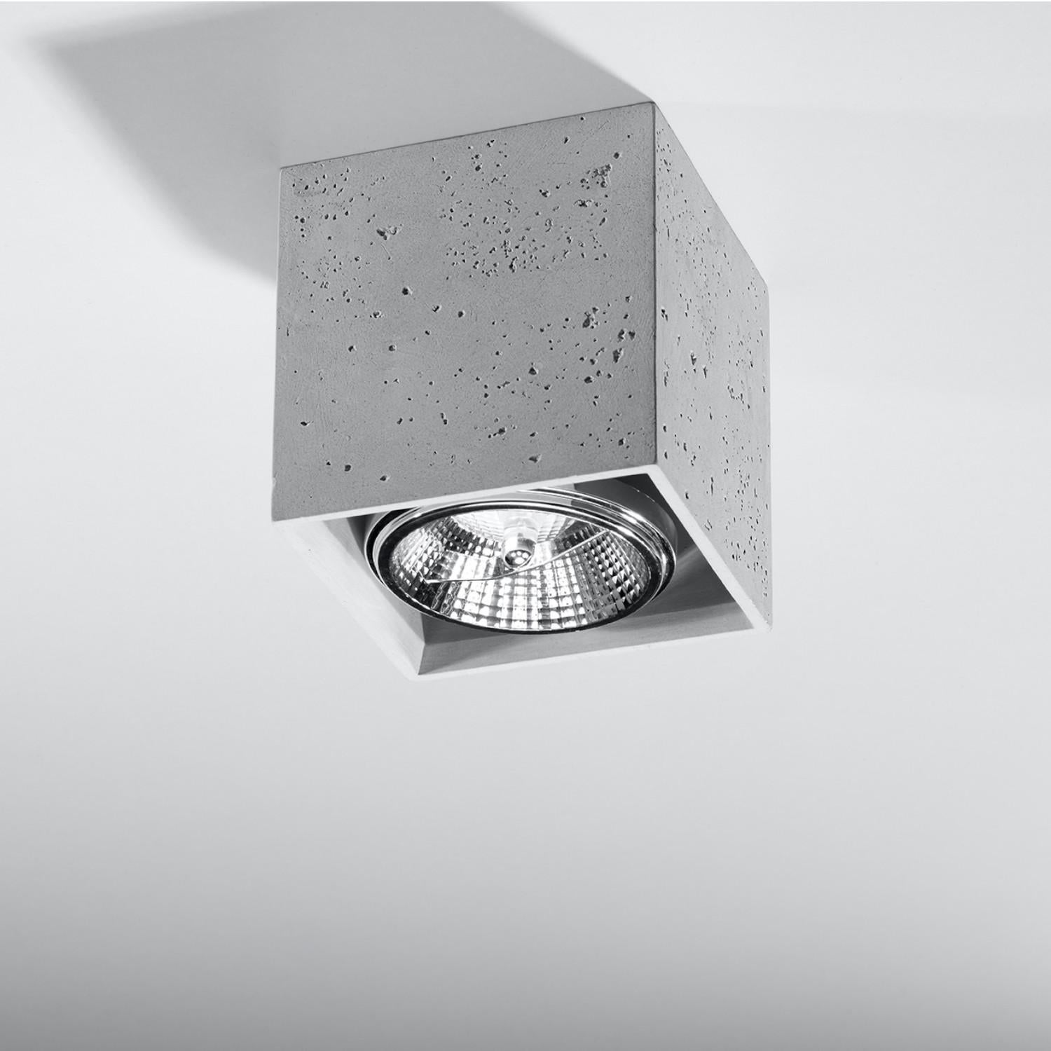 Reflektor sufitowy spot natynkowy Valde kwadratowy szary 1xGU10x40W wym: 14 x 14 cm beton architektoniczny Sollux Lighting