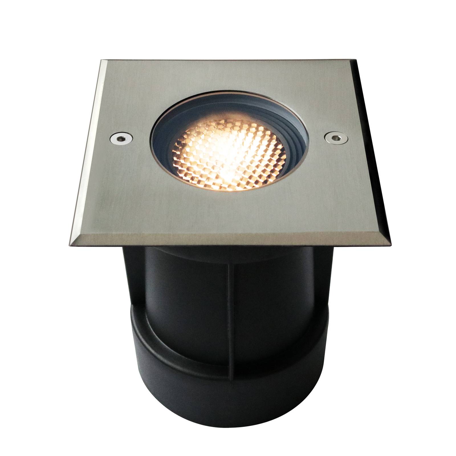 Spot Encastré Sol Extérieur BOLI – IP67 Inox 108 Mm, Verre Givré, LED RGB Smart 473 Lm, Praticable 500 Kg