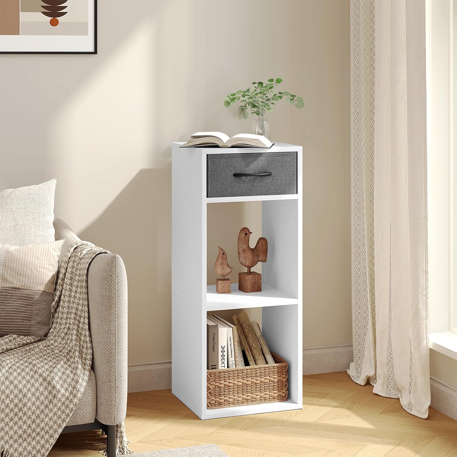 Furinno Pasir Étagère ouverte à 2 niveaux, Blanc- clair, 2-Tier Cube37