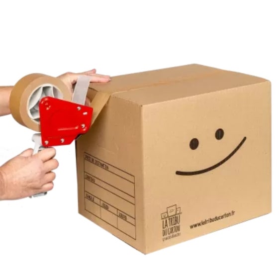Pack 20 cartons à livres avec poignées + 1 adhésif offert - 4