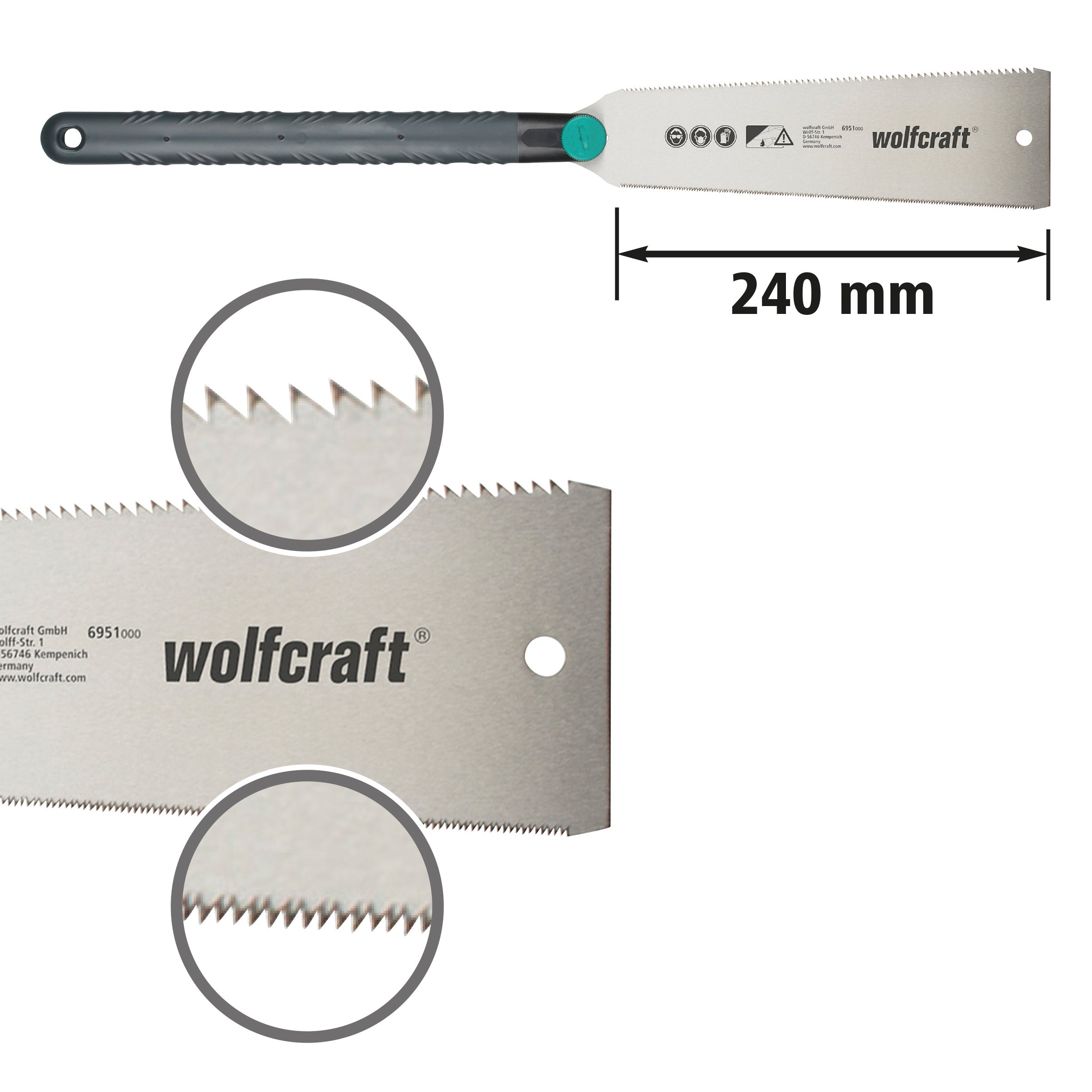 Kit Fausse Équerre et Boite à Onglet, Scie Japonaise et Pistolet à Cartouche, Pression 130 kg - wolfcraft 6977000 - 5