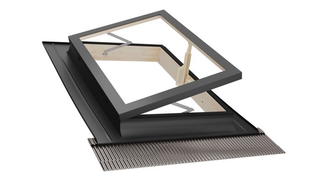 Emica - Best Libro Claraboia de alumínio | Vidro anti-granizo 4T-9-4T | Interior em madeira de abeto | 4 posições de abertura (48x72 BxH)