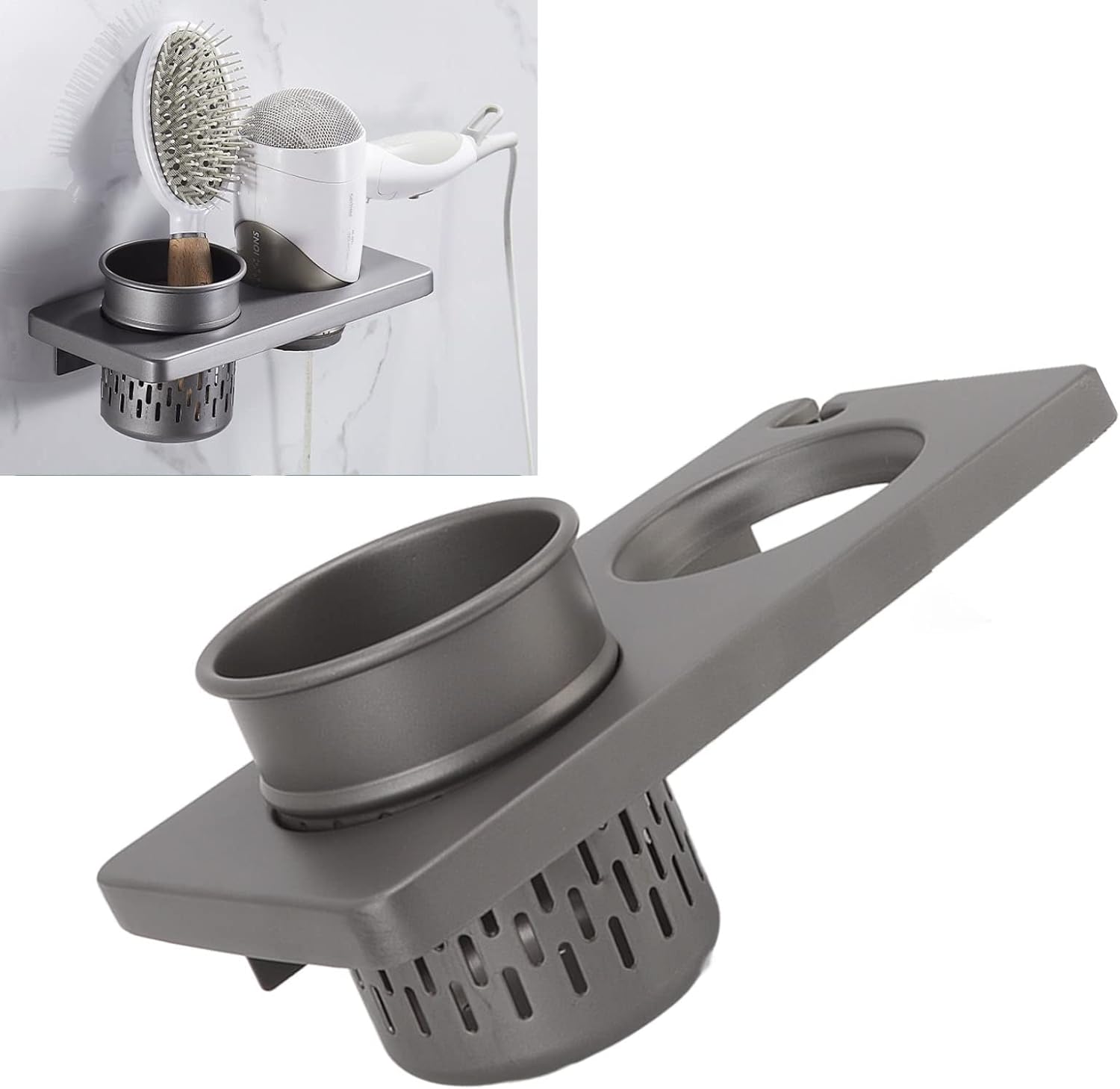 Hair dryer holder discount