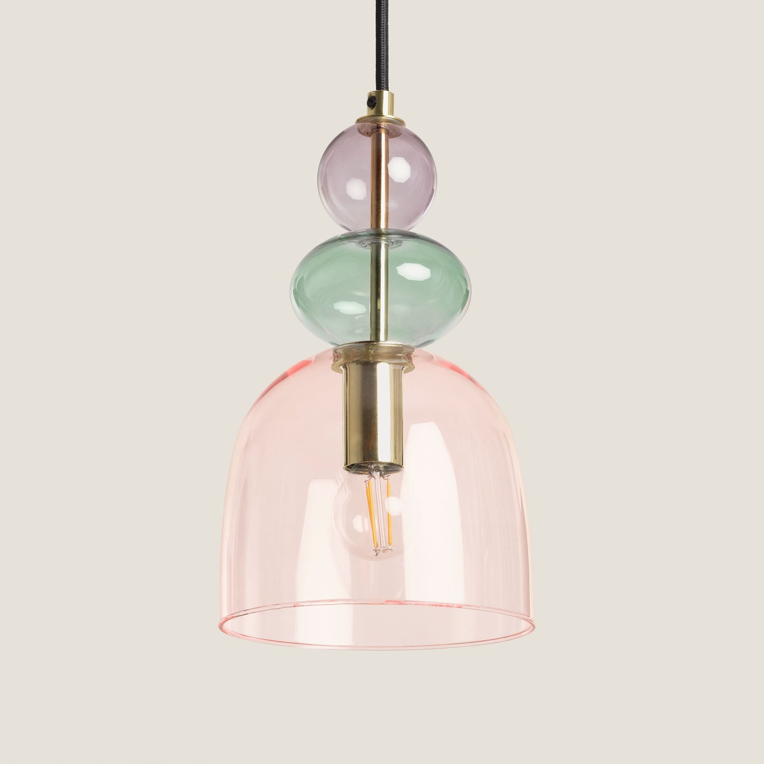 - Lampada a Sospensione Baudelaire | Design Elegante in Metallo e Vetro | Compatibile con Lampadina E14 | Uso Interno | Paralume - 4