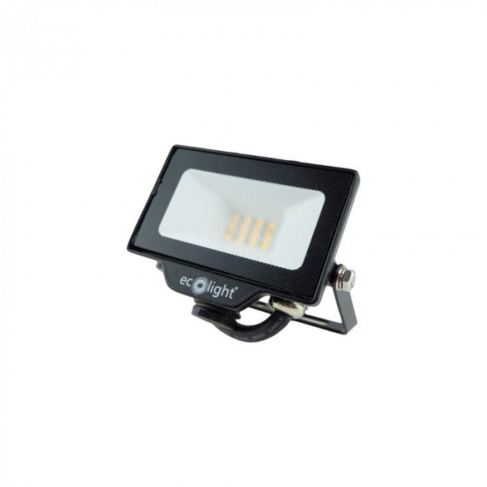 Naświetlacz LED czarny LED 10W 6500K 900lm IP65 wym: 6,5 x 9,3 x 2,7 cm aluminium Ecolight