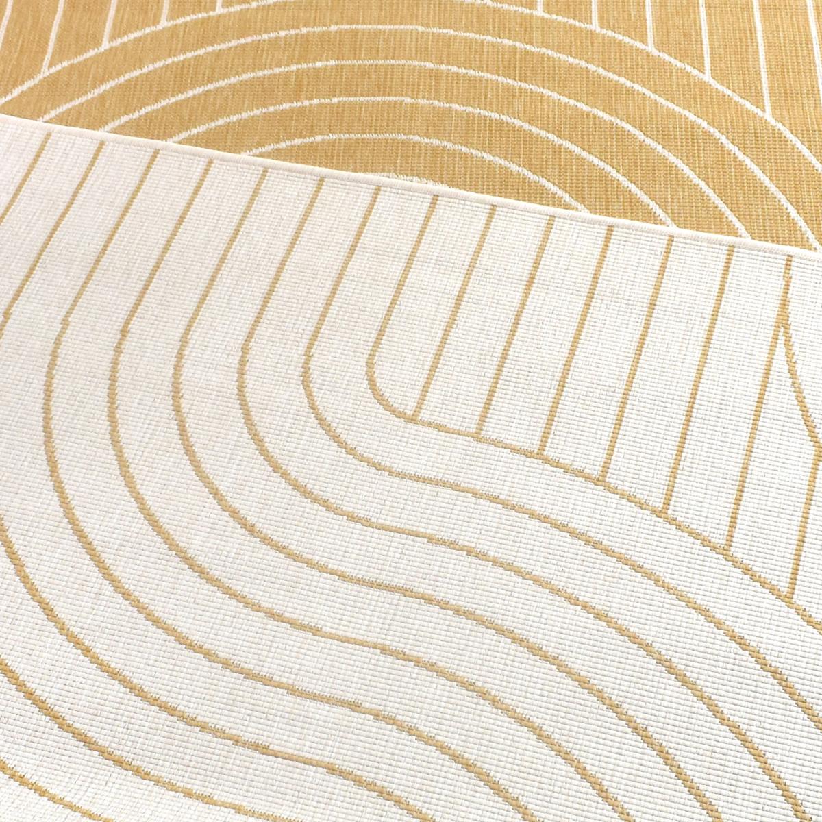 Tapis extérieur, kilim reversible 160x230 LYN2 U REVERSIBLE jaune et crème - 5