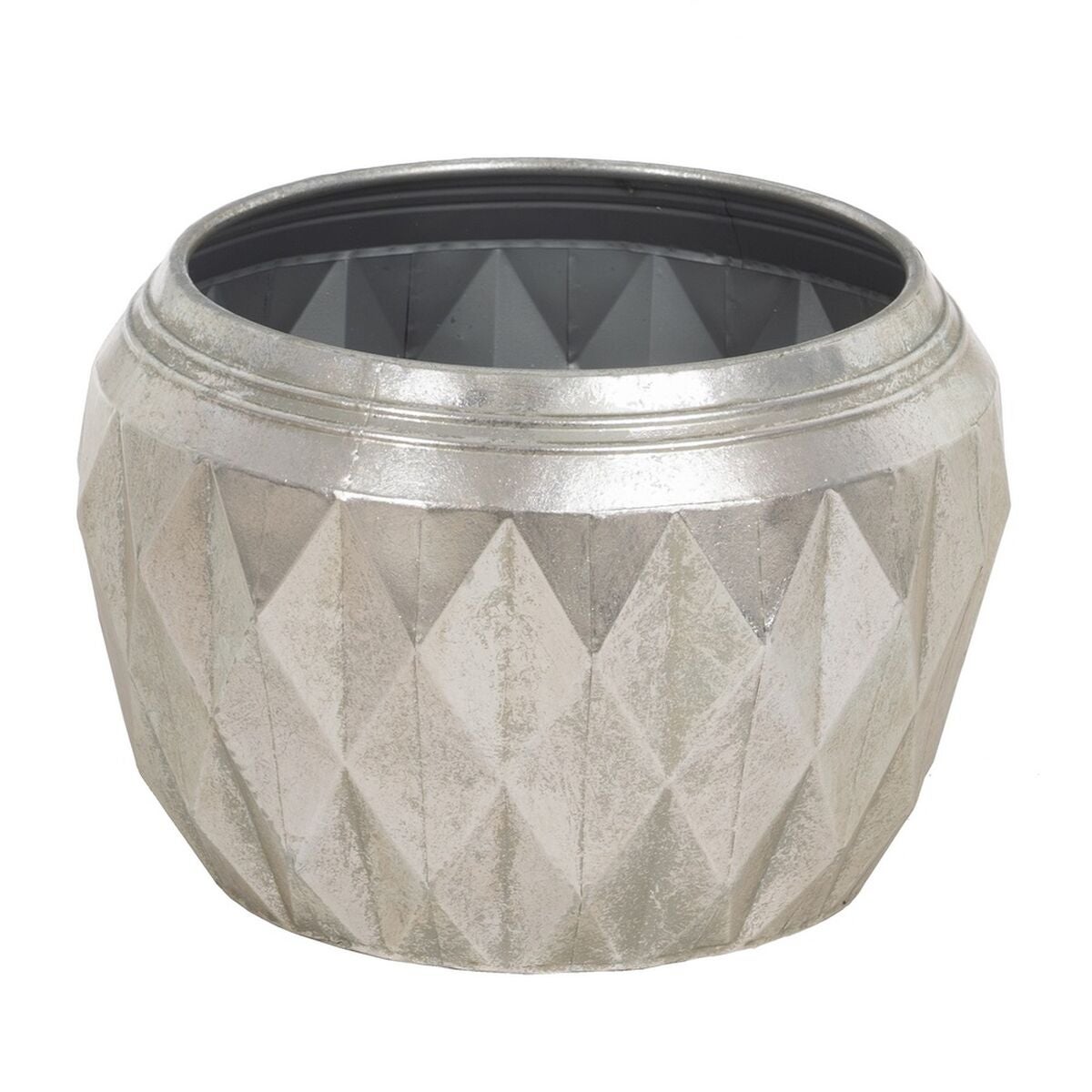 Cache-pot Seau Blanc Argenté Zinc 10,5 x 10,5 x 10,5 cm (72 Unités) main image 1