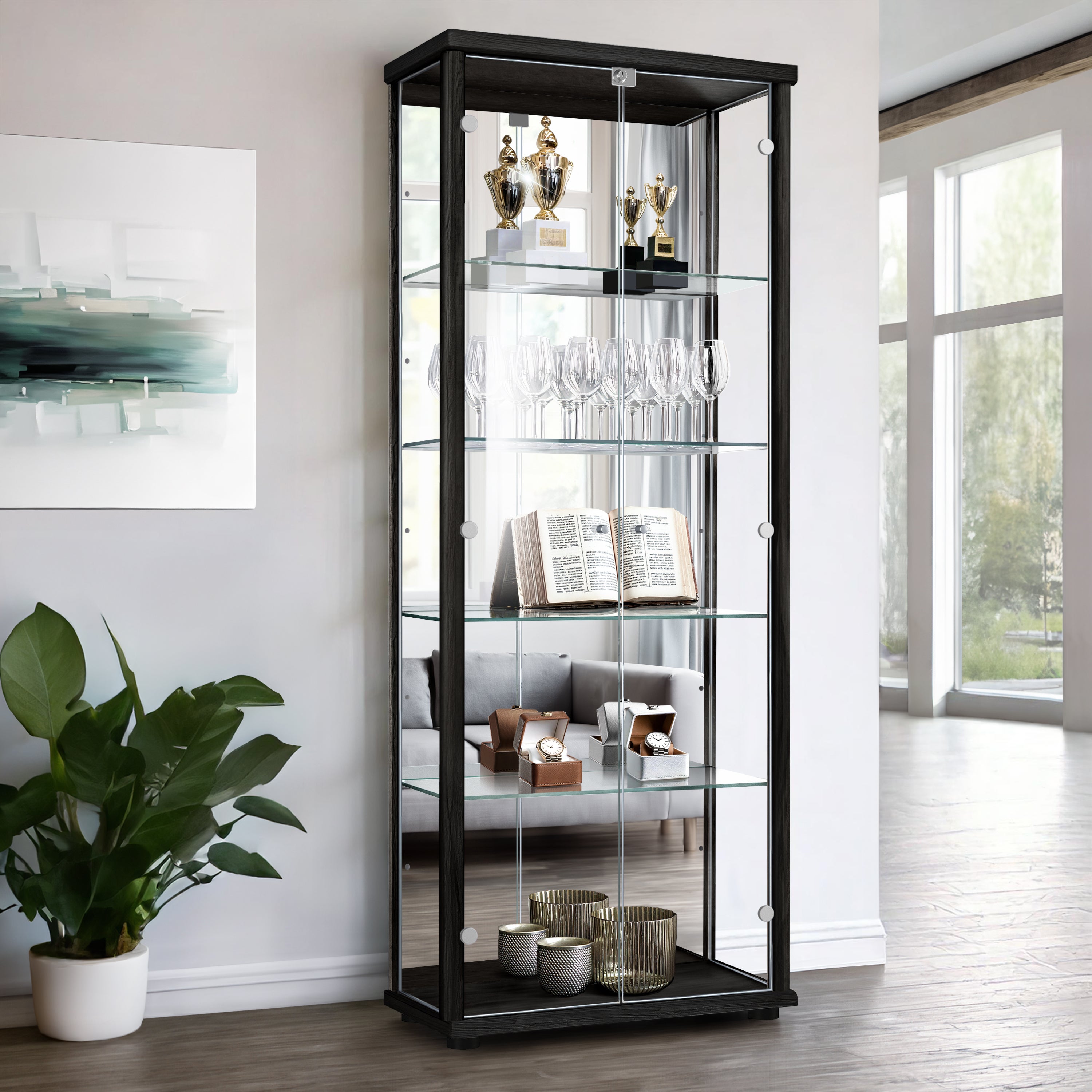 Vitrine Trumpeter Avec Base Miroir 501x149x146 Mm - Protection Pour Maquettes, Collection