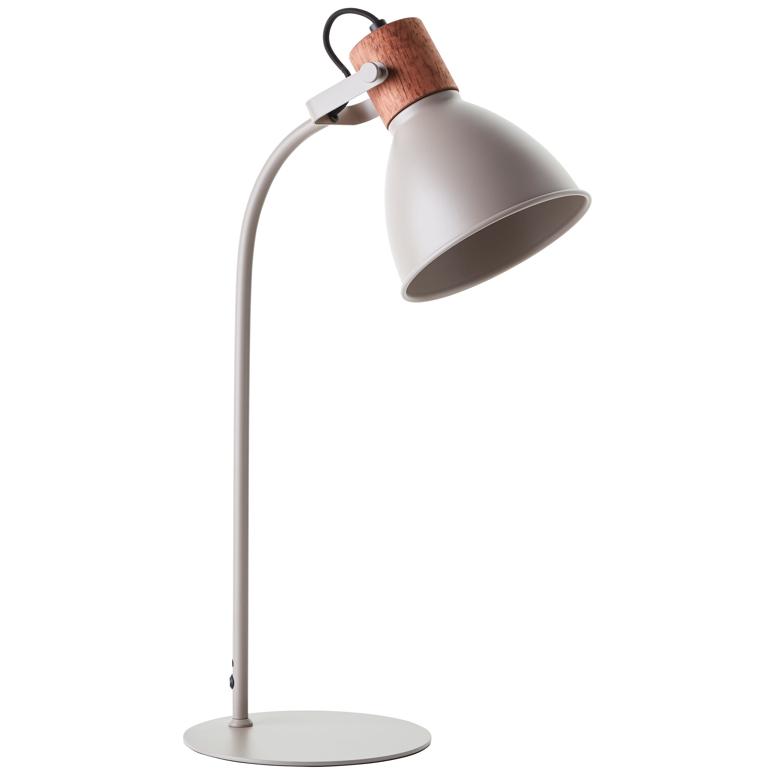 Brilliant Erena lampa stołowa 52cm taupe metal/drewno włącznik sznurkowy 1x A60, E27, 40 W, pasuje do zwykłej żarówki (brak w zestawie) - 2