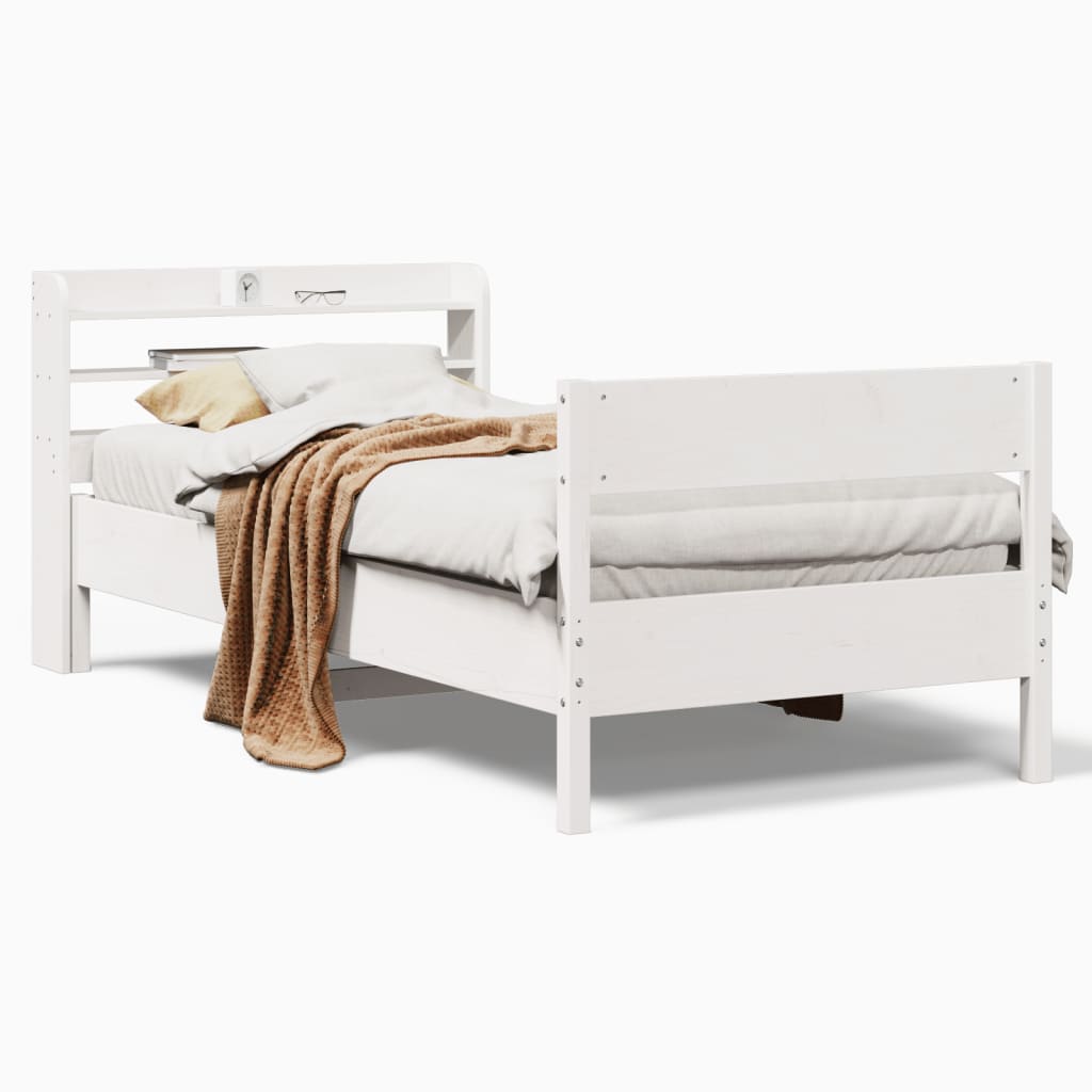 Łóżko Drewniane Rama Łóżka Sofa Biała Do Sypialni Pokoju 90x190 cm