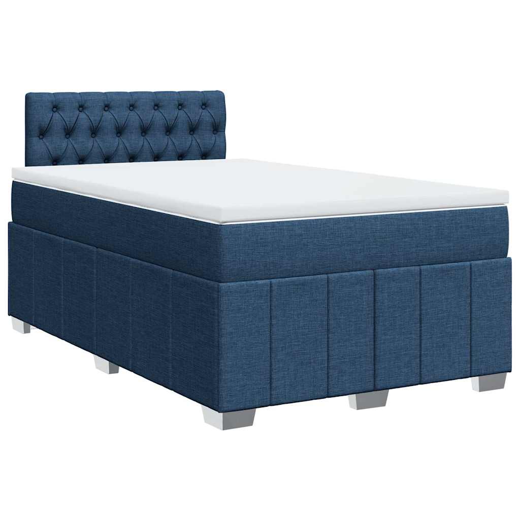 Maison Exclusive - Sommier à lattes de lit avec matelas Bleu 120x200 cm Tissu - 3