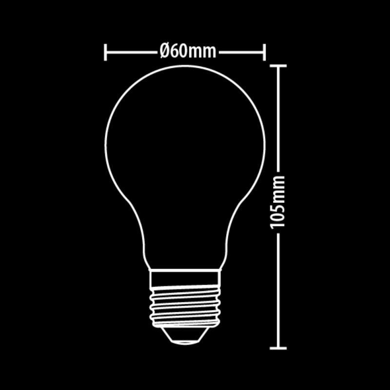 Xanlite - Lot de 2 ampoules à filament LED A60 Globe ambrées, culot E27, 806 Lumens, conso. 9W éq. 60W, Blanc chaud - PACK2RFDE800GA - 6